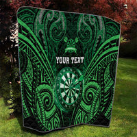Personalised New Zealand Darts Quilt Green Dart Board Maori Pattern