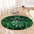 Personalised New Zealand Darts Round Carpet Green Dart Board Maori Pattern