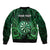 Personalised New Zealand Darts Sleeve Zip Bomber Jacket Green Dart Board Maori Pattern