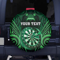 Personalised New Zealand Darts Spare Tire Cover Green Dart Board Maori Pattern LT05 - Polynesian Pride