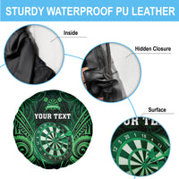Personalised New Zealand Darts Spare Tire Cover Green Dart Board Maori Pattern LT05 - Polynesian Pride