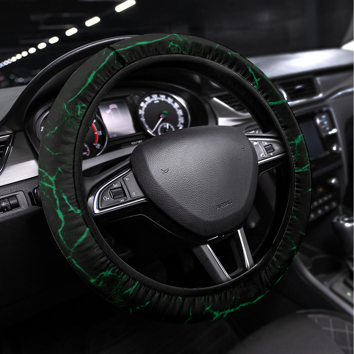 Personalised New Zealand Darts Steering Wheel Cover Green Dart Board Maori Pattern LT05 Universal Fit Green - Polynesian Pride