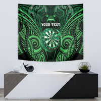 Personalised New Zealand Darts Tapestry Green Dart Board Maori Pattern LT05 - Polynesian Pride