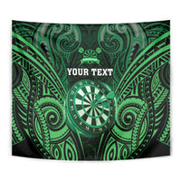 Personalised New Zealand Darts Tapestry Green Dart Board Maori Pattern LT05 - Polynesian Pride