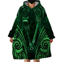 Personalised New Zealand Darts Wearable Blanket Hoodie Green Dart Board Maori Pattern LT05 - Polynesian Pride