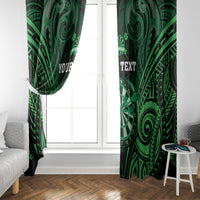 Personalised New Zealand Darts Window Curtain Green Dart Board Maori Pattern LT05 - Polynesian Pride