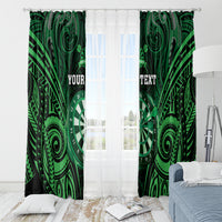 Personalised New Zealand Darts Window Curtain Green Dart Board Maori Pattern LT05 - Polynesian Pride