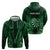 Personalised New Zealand Darts Zip Hoodie Green Dart Board Maori Pattern