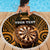 Personalised New Zealand Darts Beach Blanket Gold Dart Board Maori Pattern