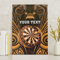 Personalised New Zealand Darts Canvas Wall Art Gold Dart Board Maori Pattern LT05 Without Frame Gold - Polynesian Pride