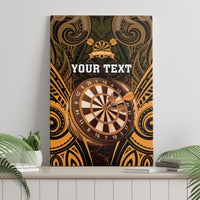 Personalised New Zealand Darts Canvas Wall Art Gold Dart Board Maori Pattern LT05 - Polynesian Pride