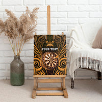 Personalised New Zealand Darts Canvas Wall Art Gold Dart Board Maori Pattern LT05 - Polynesian Pride