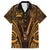 Personalised New Zealand Darts Family Matching Long Sleeve Bodycon Dress and Hawaiian Shirt Gold Dart Board Maori Pattern