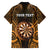 Personalised New Zealand Darts Family Matching Summer Maxi Dress and Hawaiian Shirt Gold Dart Board Maori Pattern