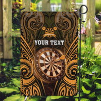 Personalised New Zealand Darts Garden Flag Gold Dart Board Maori Pattern LT05 Garden Flag Gold - Polynesian Pride