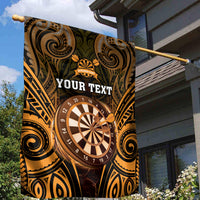 Personalised New Zealand Darts Garden Flag Gold Dart Board Maori Pattern LT05 - Polynesian Pride