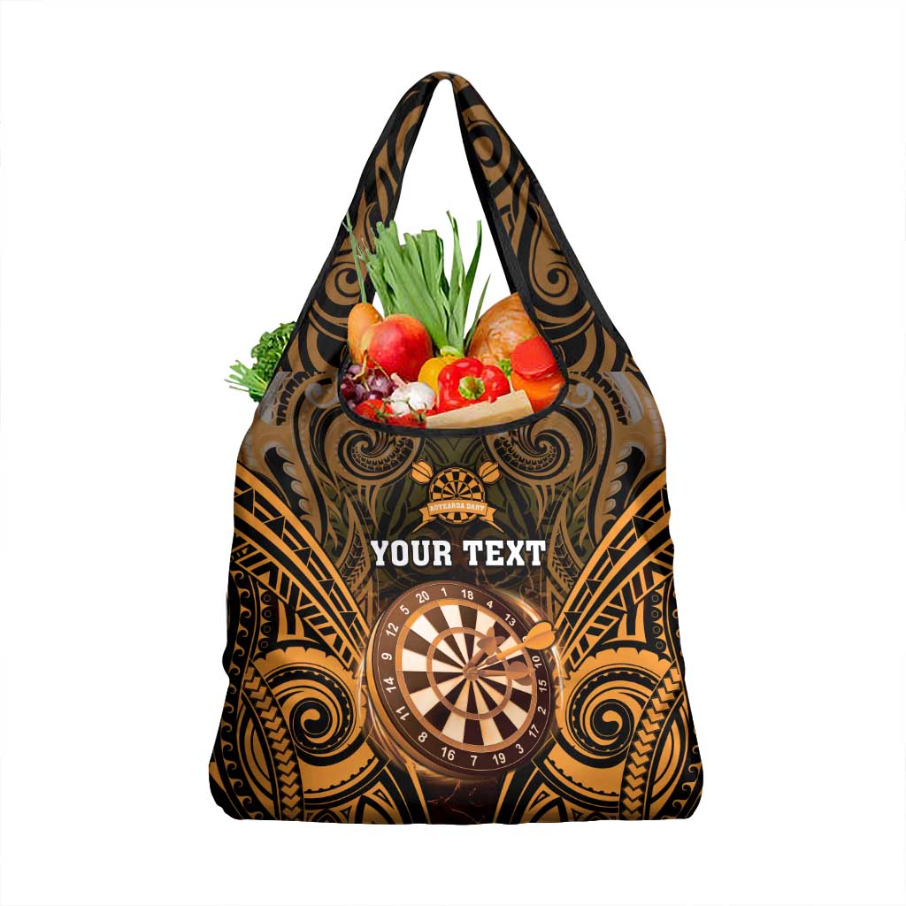 New Zealand Darts Personalised Grocery Bag Gold Dart Board Maori Pattern LT05 1-pack One Size Gold - Polynesian Pride