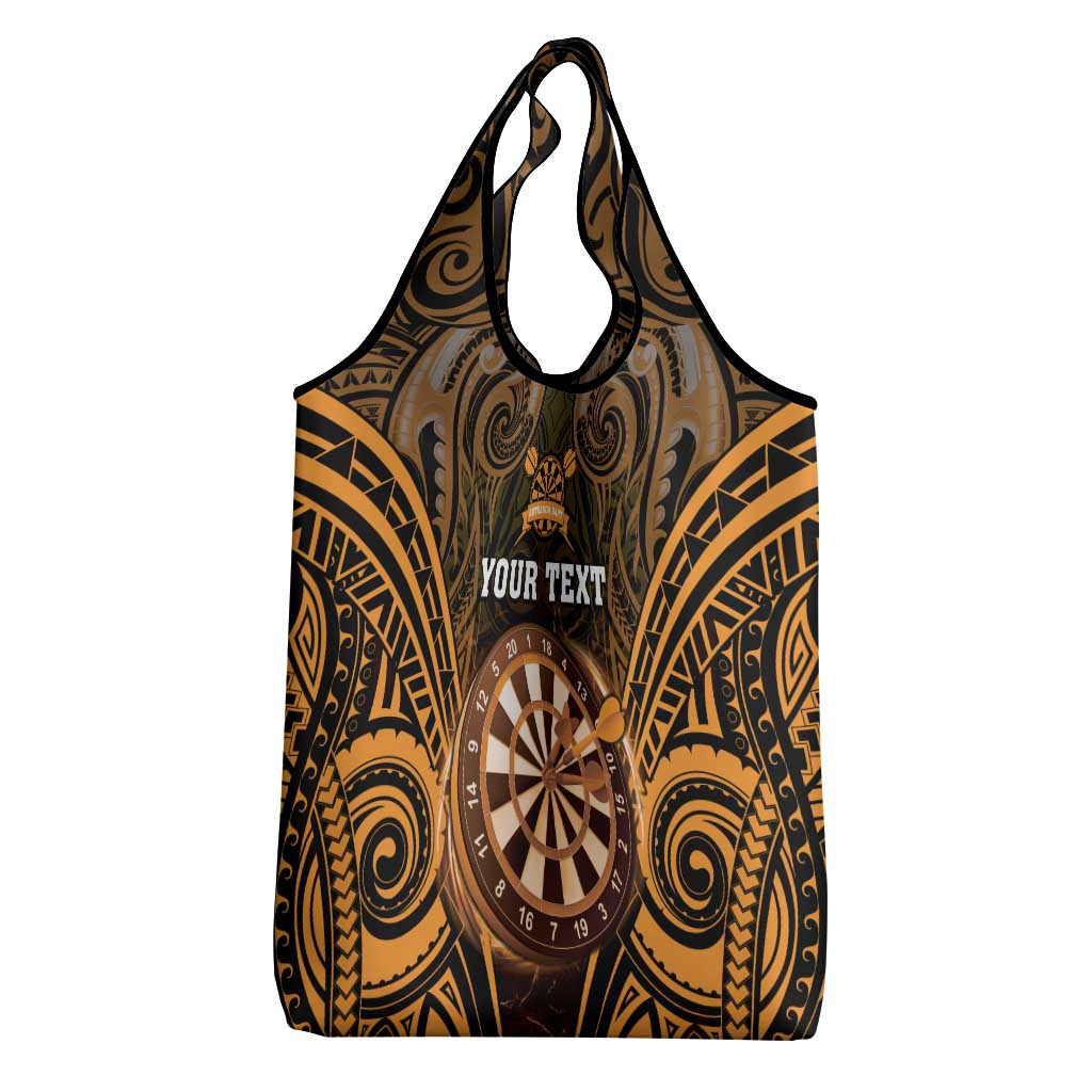 New Zealand Darts Personalised Grocery Bag Gold Dart Board Maori Pattern LT05 - Polynesian Pride