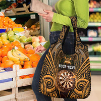 New Zealand Darts Personalised Grocery Bag Gold Dart Board Maori Pattern LT05 - Polynesian Pride