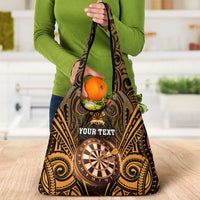 New Zealand Darts Personalised Grocery Bag Gold Dart Board Maori Pattern LT05 - Polynesian Pride