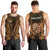 Personalised New Zealand Darts Men Tank Top Gold Dart Board Maori Pattern