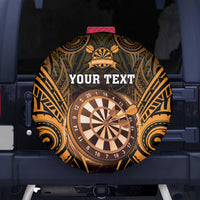 Personalised New Zealand Darts Spare Tire Cover Gold Dart Board Maori Pattern LT05 - Polynesian Pride