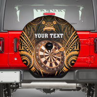 Personalised New Zealand Darts Spare Tire Cover Gold Dart Board Maori Pattern LT05 - Polynesian Pride