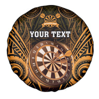 Personalised New Zealand Darts Spare Tire Cover Gold Dart Board Maori Pattern LT05 - Polynesian Pride