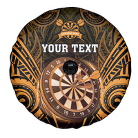 Personalised New Zealand Darts Spare Tire Cover Gold Dart Board Maori Pattern LT05 - Polynesian Pride