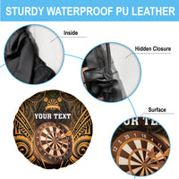 Personalised New Zealand Darts Spare Tire Cover Gold Dart Board Maori Pattern LT05 - Polynesian Pride