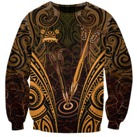 Personalised New Zealand Darts Sweatshirt Gold Dart Board Maori Pattern LT05 Unisex Gold - Polynesian Pride