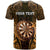 Personalised New Zealand Darts T Shirt Gold Dart Board Maori Pattern