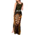 Personalised New Zealand Darts Tank Maxi Dress Gold Dart Board Maori Pattern