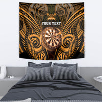 Personalised New Zealand Darts Tapestry Gold Dart Board Maori Pattern LT05 - Polynesian Pride