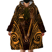 Personalised New Zealand Darts Wearable Blanket Hoodie Gold Dart Board Maori Pattern LT05 - Polynesian Pride