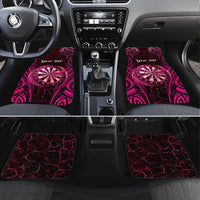Personalised New Zealand Darts Car Mats Pink Dart Board Maori Pattern LT05 Set 4pcs Pink - Polynesian Pride
