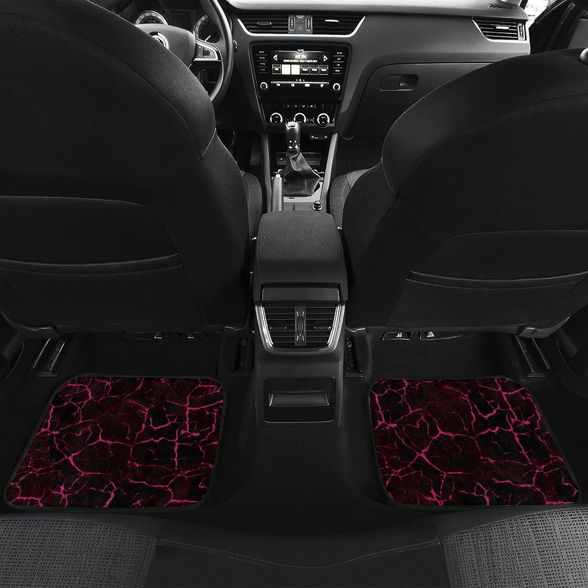 Personalised New Zealand Darts Car Mats Pink Dart Board Maori Pattern LT05 Set 2pcs - Back Pink - Polynesian Pride