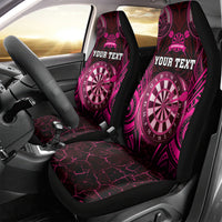 Personalised New Zealand Darts Car Seat Cover Pink Dart Board Maori Pattern