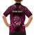 Personalised New Zealand Darts Family Matching Off Shoulder Maxi Dress and Hawaiian Shirt Pink Dart Board Maori Pattern