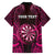 Personalised New Zealand Darts Family Matching Off Shoulder Maxi Dress and Hawaiian Shirt Pink Dart Board Maori Pattern