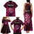 Personalised New Zealand Darts Family Matching Tank Maxi Dress and Hawaiian Shirt Pink Dart Board Maori Pattern