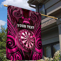 Personalised New Zealand Darts Garden Flag Pink Dart Board Maori Pattern LT05 - Polynesian Pride