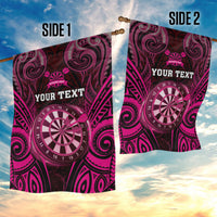 Personalised New Zealand Darts Garden Flag Pink Dart Board Maori Pattern LT05 - Polynesian Pride