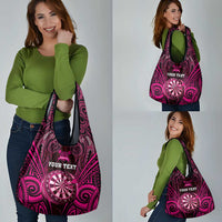 New Zealand Darts Personalised Grocery Bag Pink Dart Board Maori Pattern LT05 - Polynesian Pride