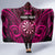 Personalised New Zealand Darts Hooded Blanket Pink Dart Board Maori Pattern