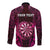 Personalised New Zealand Darts Long Sleeve Button Shirt Pink Dart Board Maori Pattern