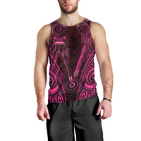 Personalised New Zealand Darts Men Tank Top Pink Dart Board Maori Pattern LT05 - Polynesian Pride