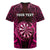 Personalised New Zealand Darts Rugby Jersey Pink Dart Board Maori Pattern