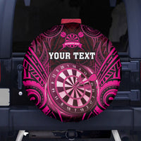 Personalised New Zealand Darts Spare Tire Cover Pink Dart Board Maori Pattern LT05 - Polynesian Pride
