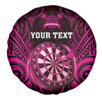 Personalised New Zealand Darts Spare Tire Cover Pink Dart Board Maori Pattern LT05 - Polynesian Pride